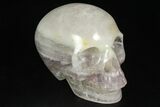 Realistic Purple/Green Banded Fluorite Skull #382133-1